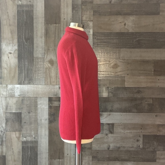Croft & Barrow red turtleneck sweater medium classic preppy holiday party fall - Picture 9 of 11